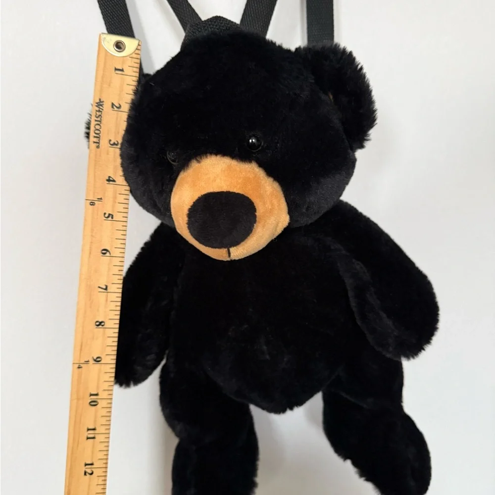 Plush Black Bear Toy bag pack